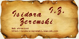 Isidora Zeremski vizit kartica